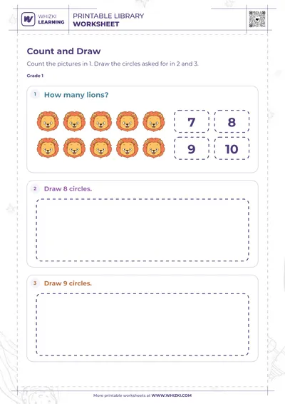 Circle Groups Counting and Drawing Worksheet