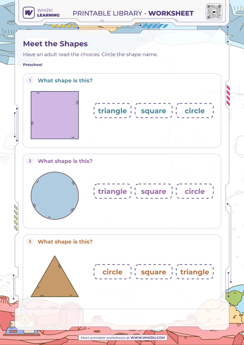 Circle, Square, and Triangle Worksheet