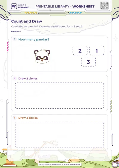 Circles Counting and Drawing Worksheet