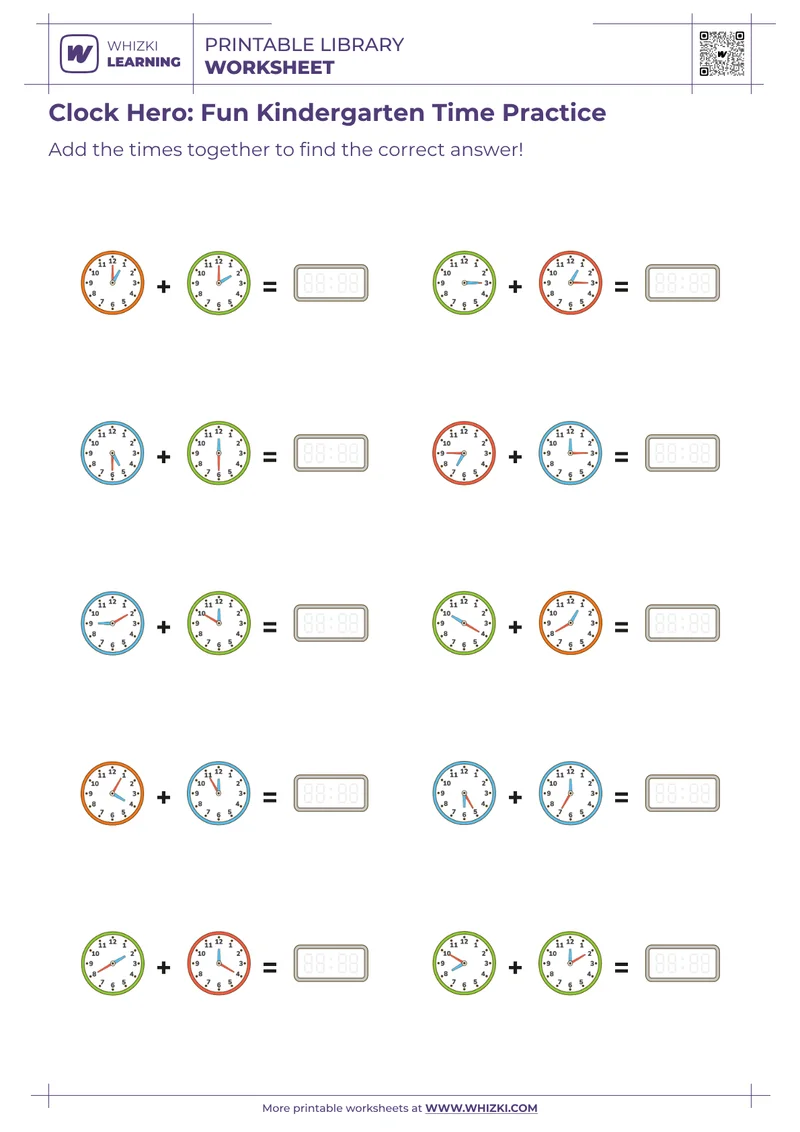 Clock Hero: Fun Kindergarten Time Practice