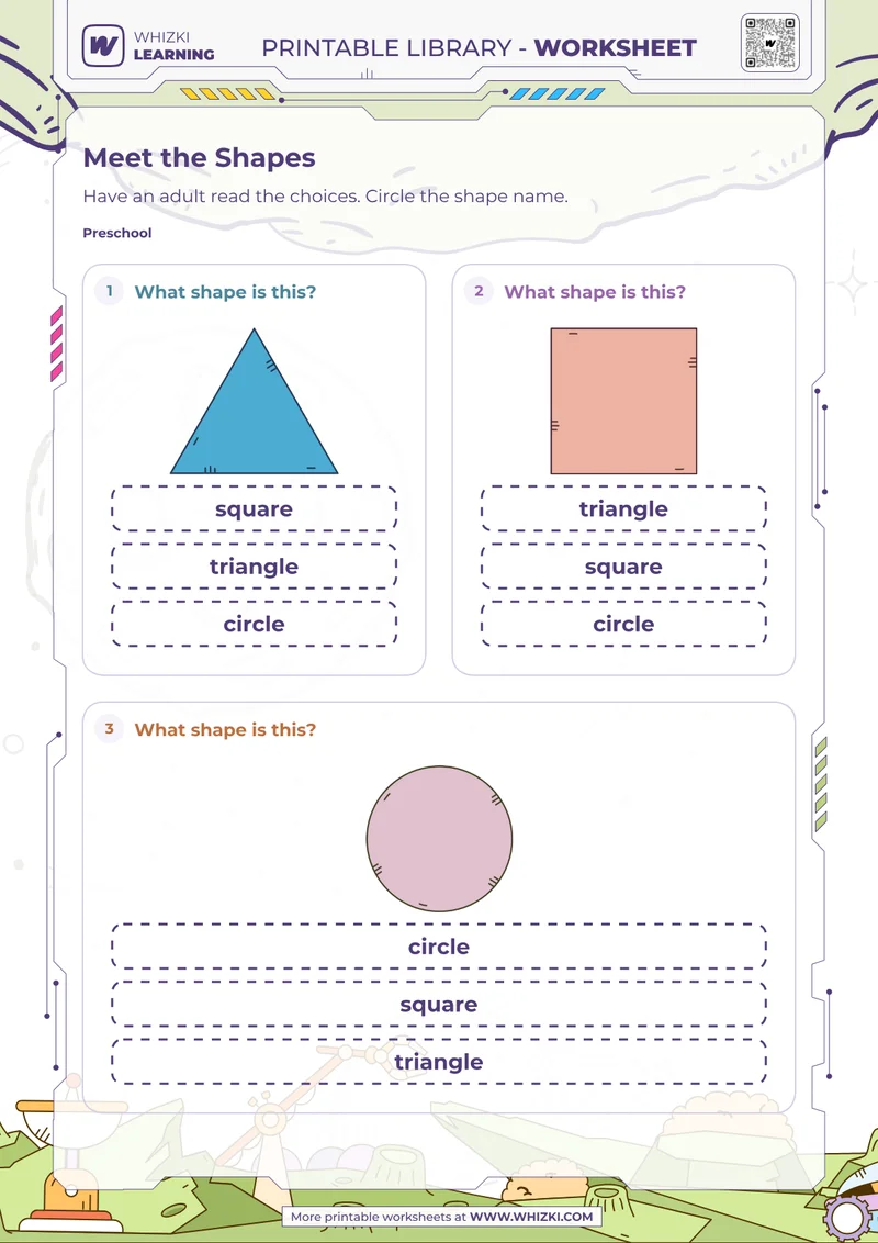 Common Shapes Identification Worksheet