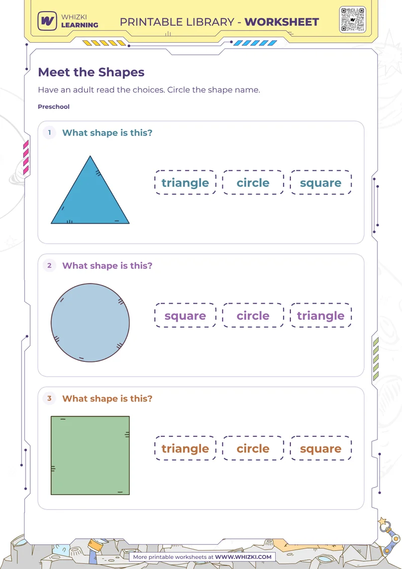Common Shapes Recognition Worksheet