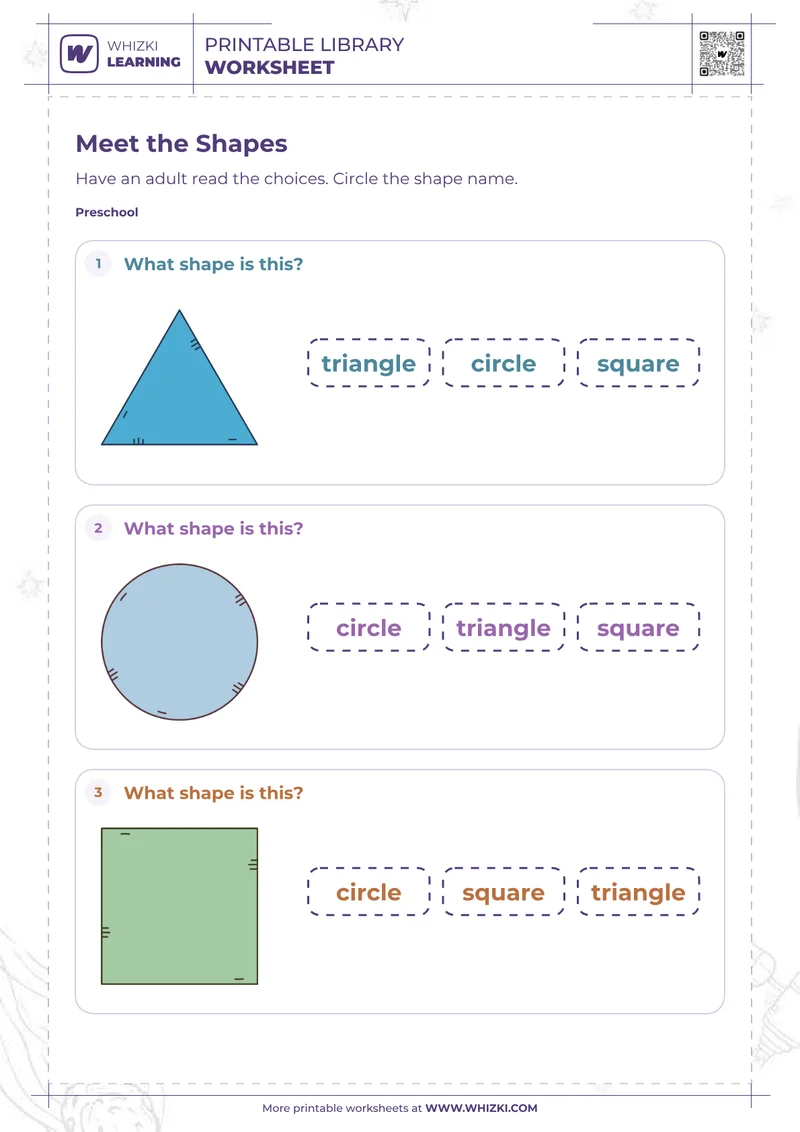 Common Shapes Recognition Worksheet