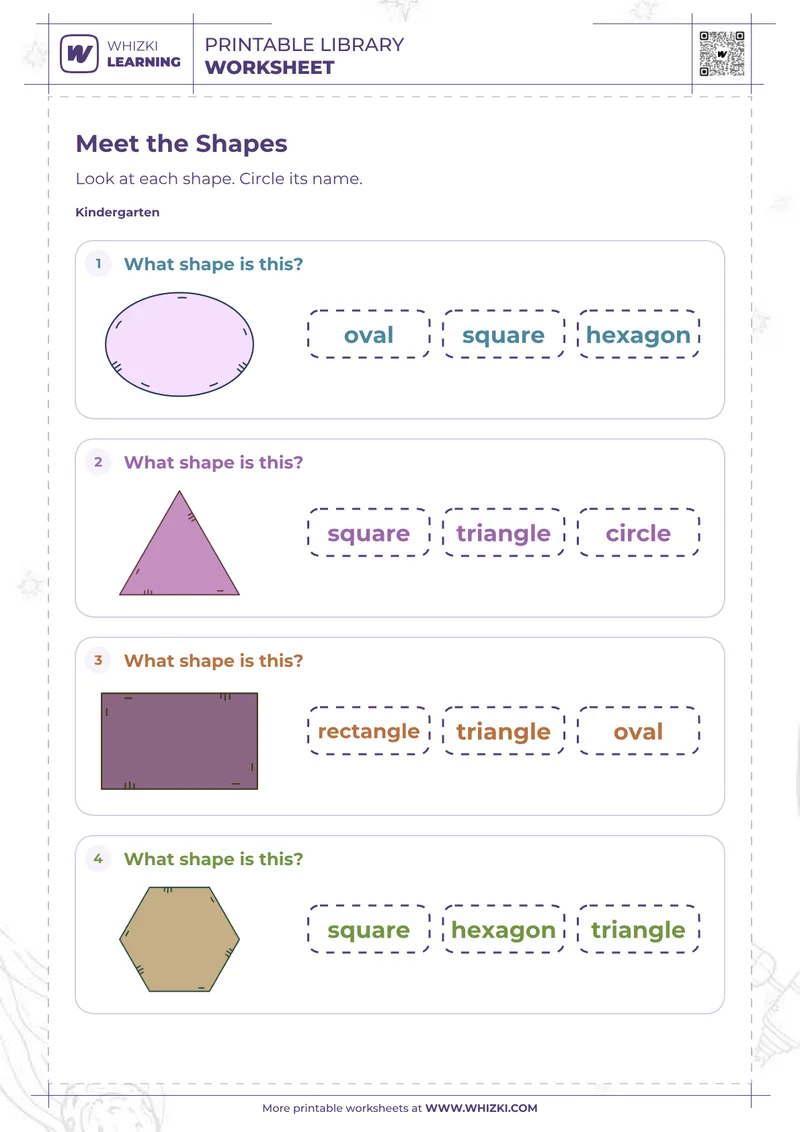 Common Two-Dimensional Shapes Worksheet
