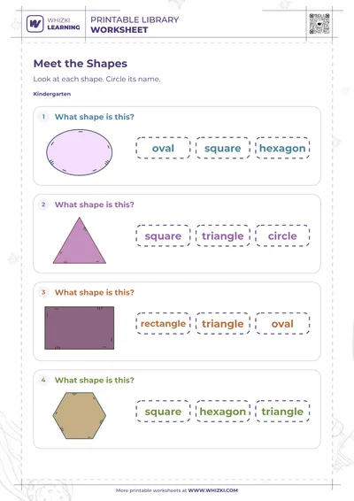 Common Two-Dimensional Shapes Worksheet