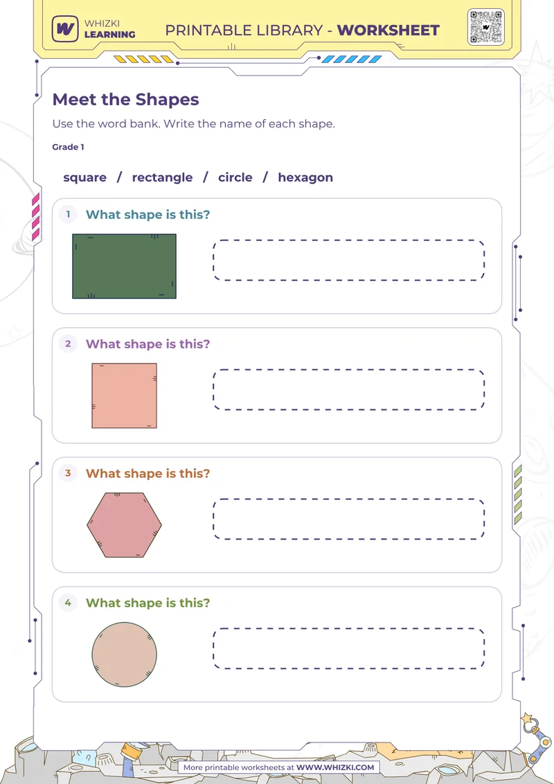 Common Two-Dimensional Shapes Worksheet
