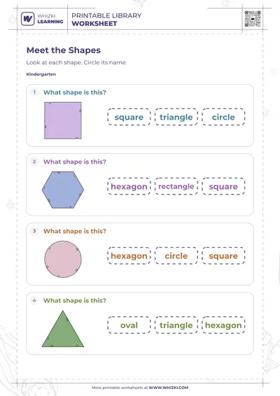 Common Two-Dimensional Shapes Worksheet