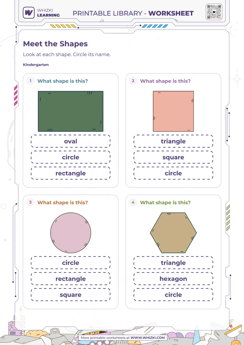 Common Two-Dimensional Shapes Worksheet