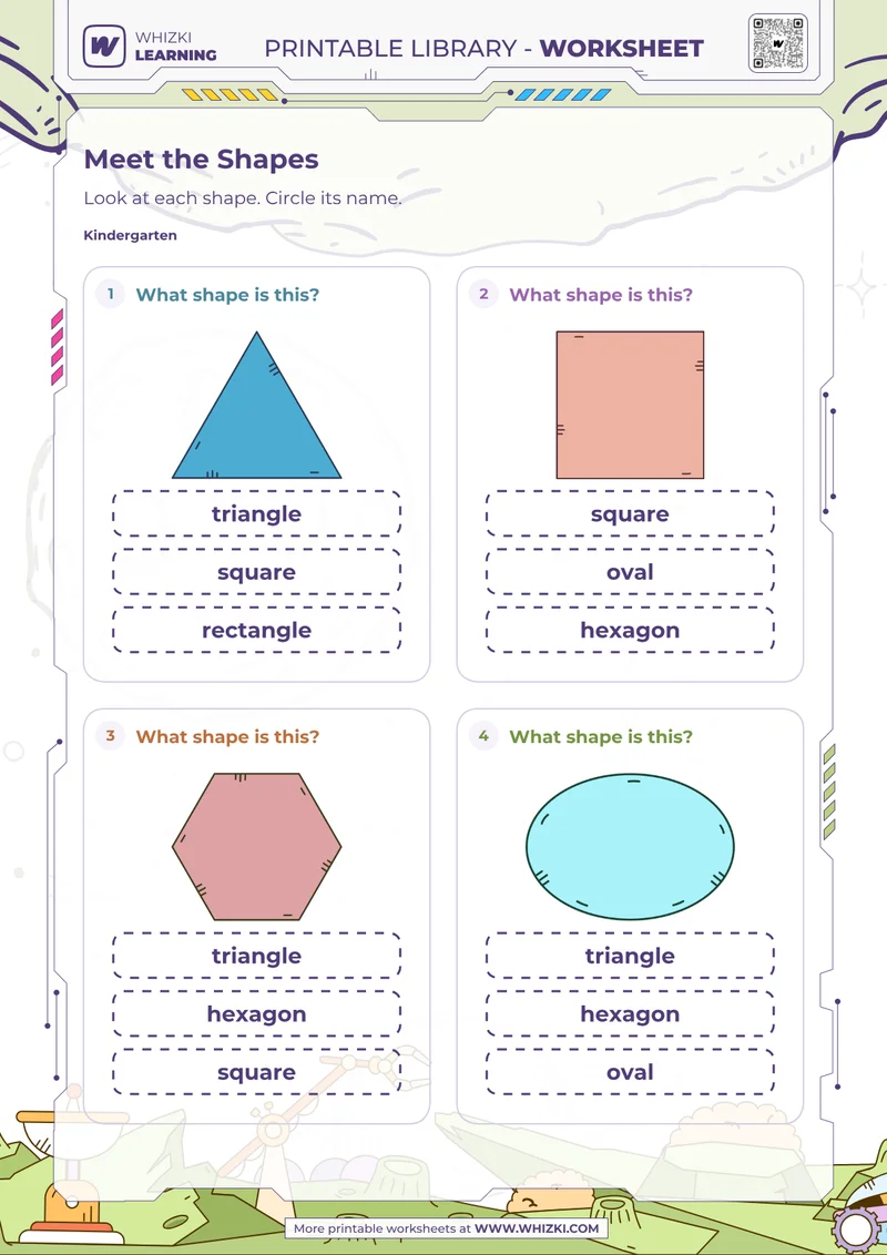 Common Two-Dimensional Shapes Worksheet