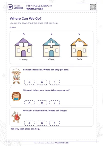 Community Helpers Worksheet for 1st Grade
