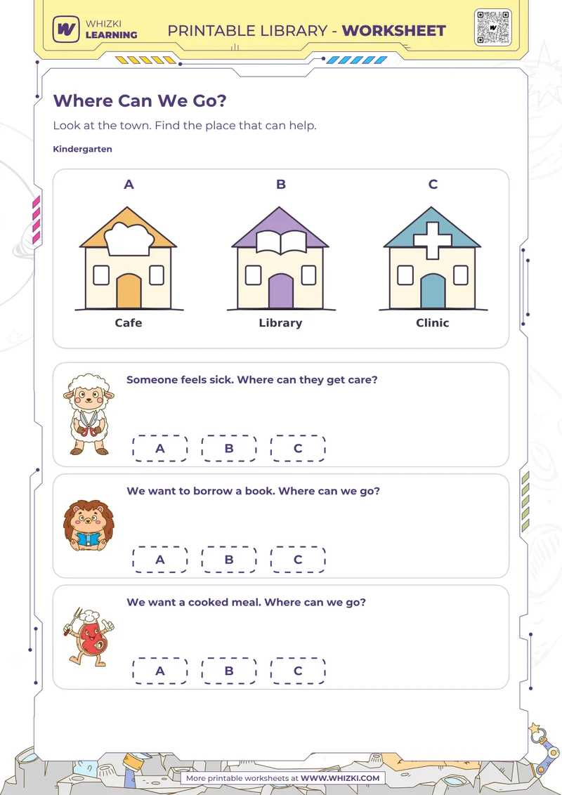 Community Helpers Worksheet for Kindergarten