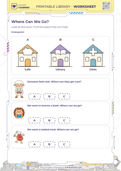 Community Helpers Worksheet for Kindergarten