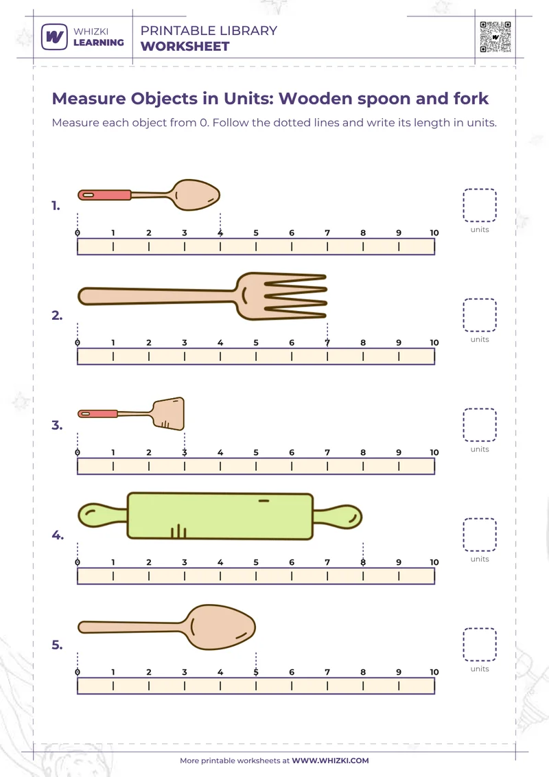 Measure Objects in Units: Wooden spoon and fork