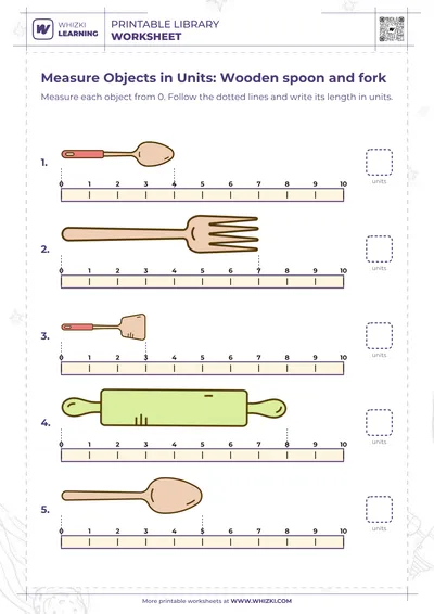 Measure Objects in Units: Wooden spoon and fork