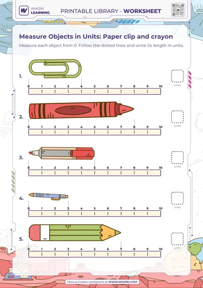 Measure Objects in Units: Paper clip and crayon