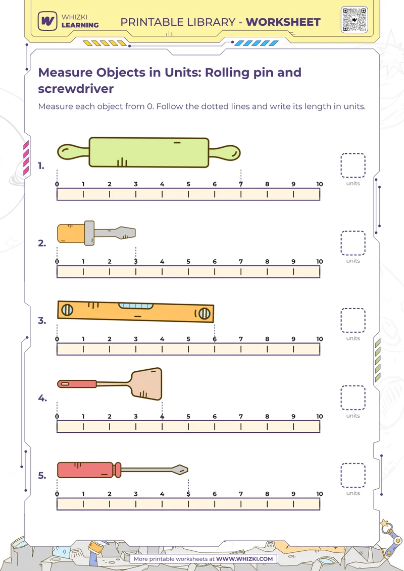 Measure Objects in Units: Rolling pin and screwdriver