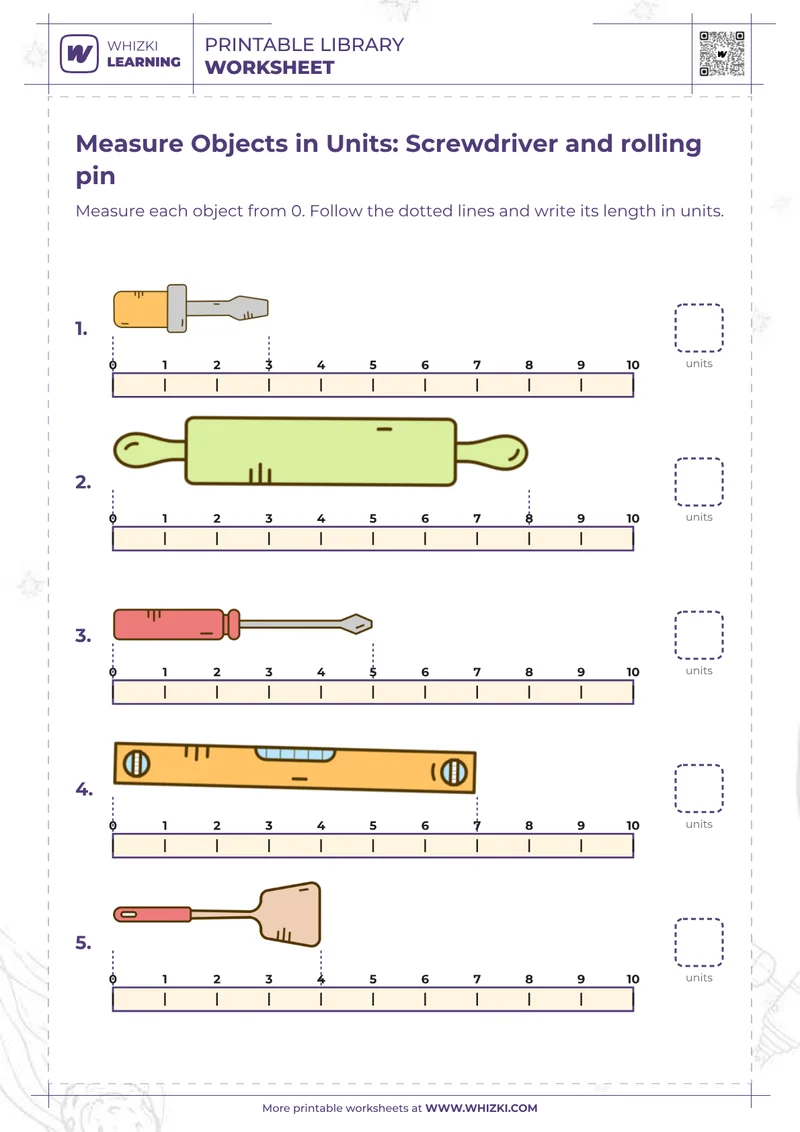 Measure Objects in Units: Screwdriver and rolling pin