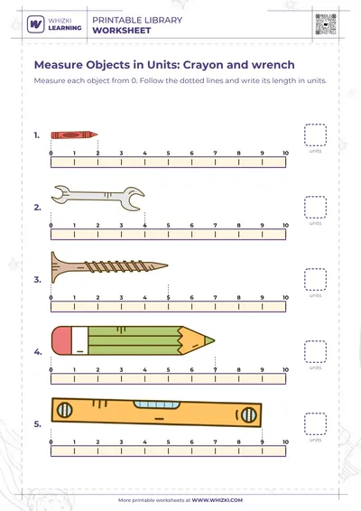 Measure Objects in Units: Crayon and wrench