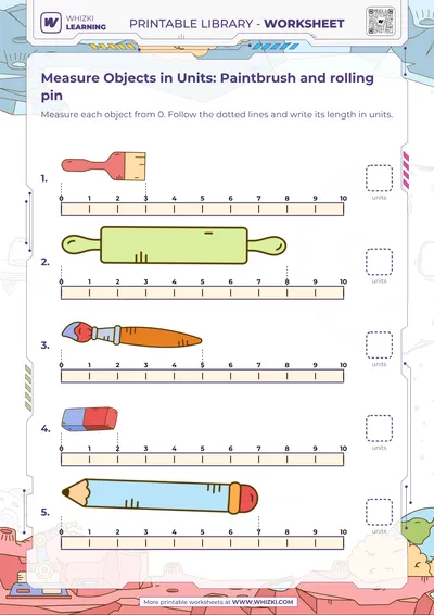 Measure Objects in Units: Paintbrush and rolling pin