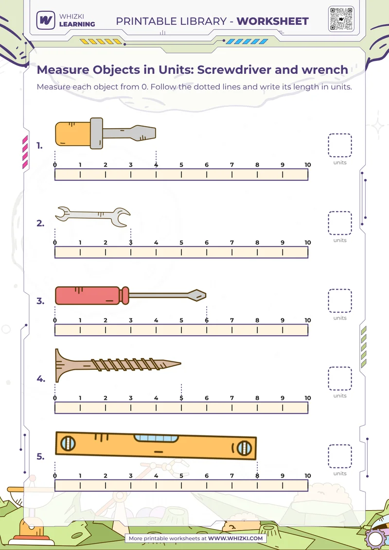 Measure Objects in Units: Screwdriver and wrench