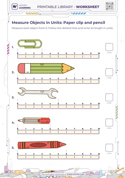 Measure Objects in Units: Paper clip and pencil