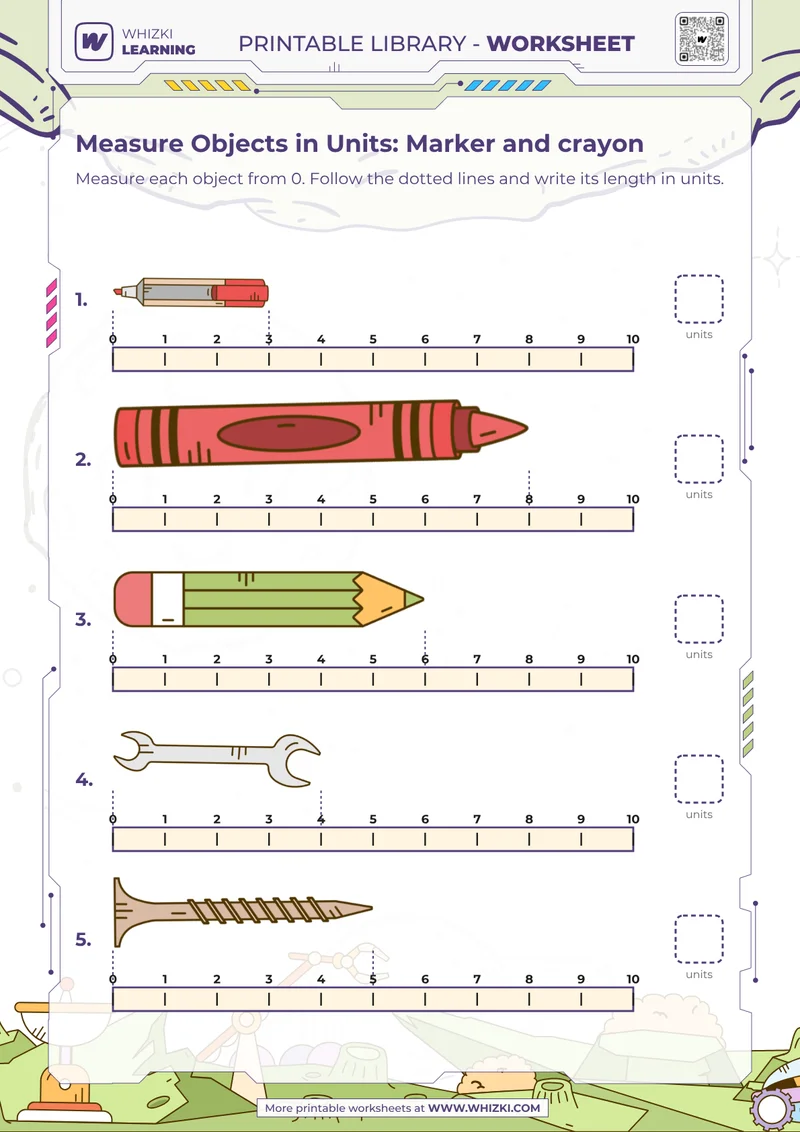 Measure Objects in Units: Marker and crayon