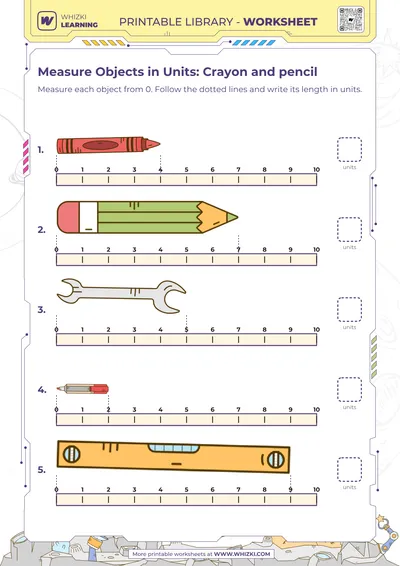 Measure Objects in Units: Crayon and pencil