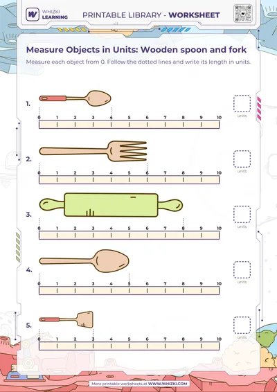 Measure Objects in Units: Wooden spoon and fork