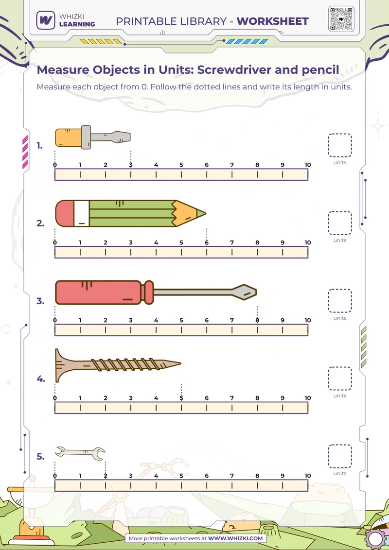 Measure Objects in Units: Screwdriver and pencil