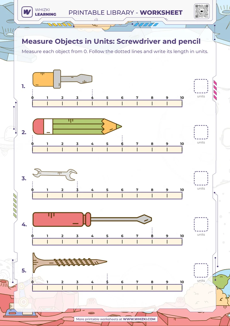 Measure Objects in Units: Screwdriver and pencil