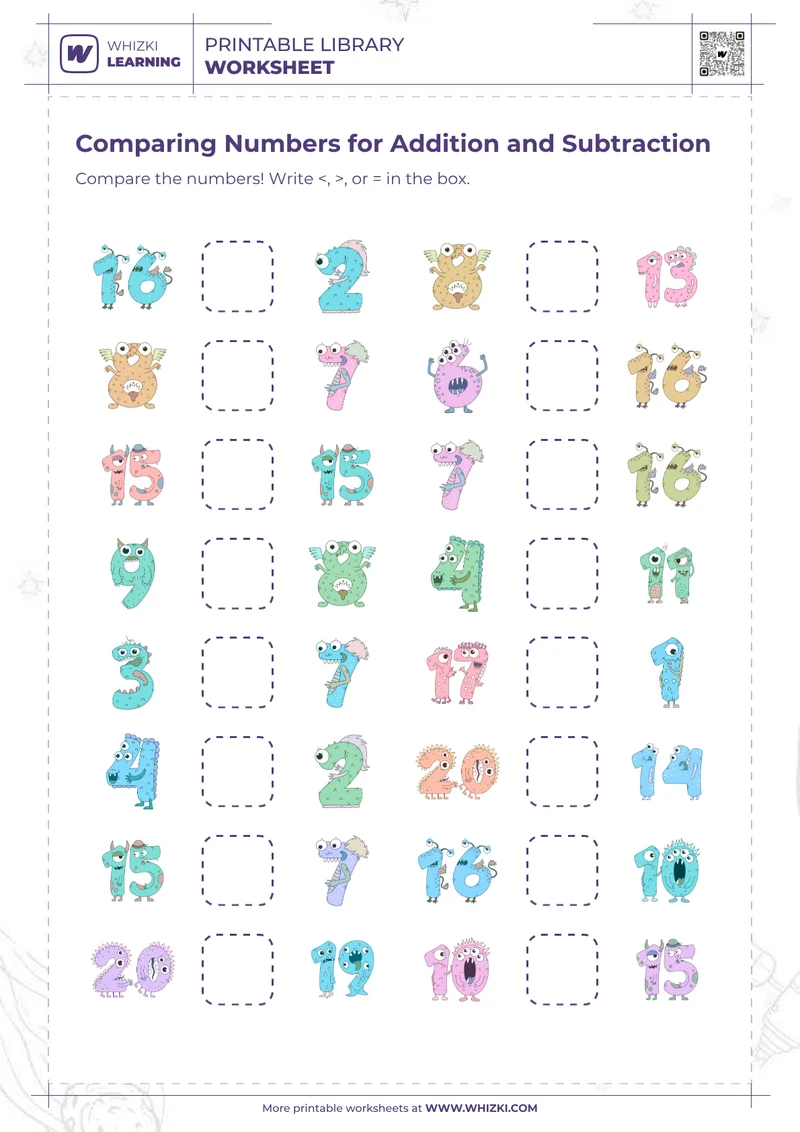 Comparing Numbers for Addition and Subtraction