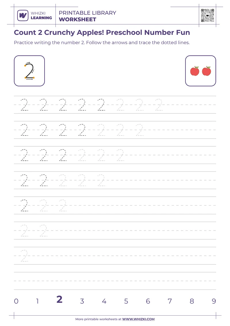 Count 2 Crunchy Apples! Preschool Number Fun