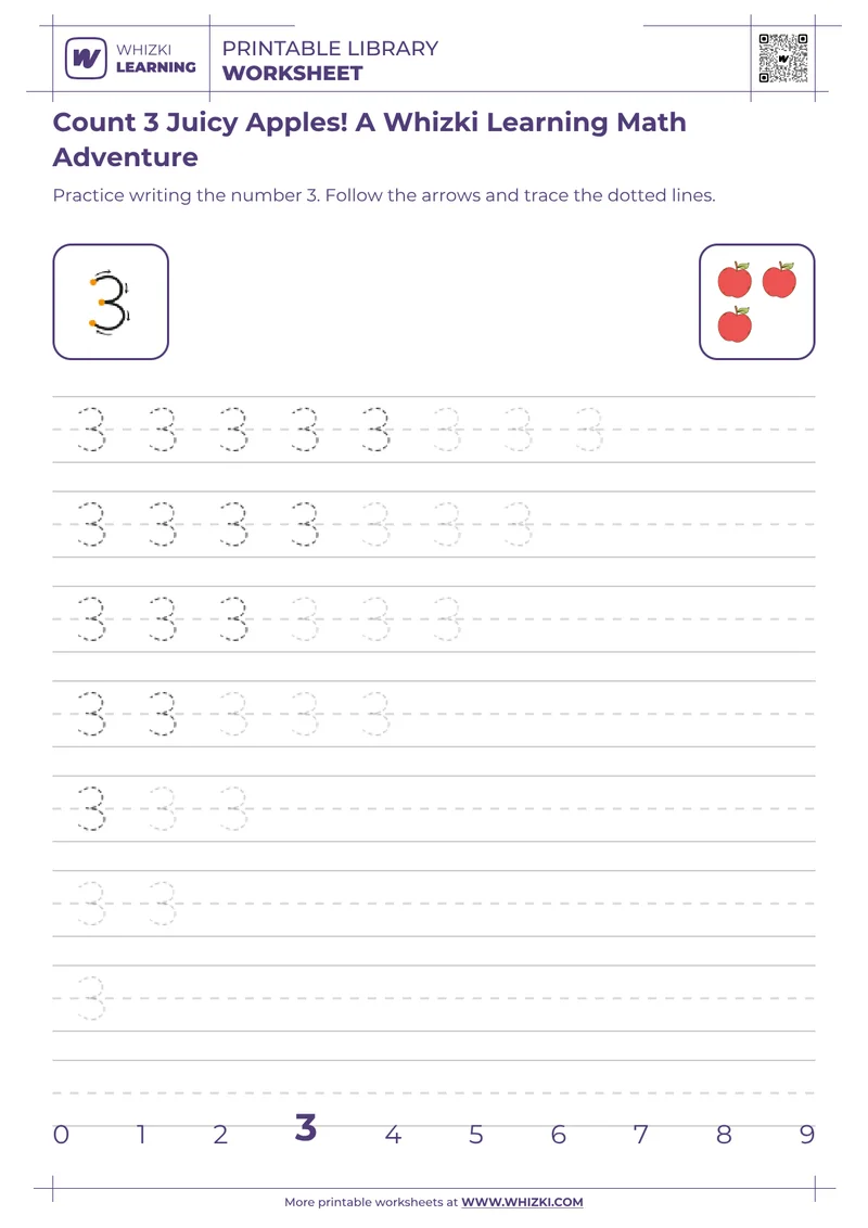 Count 3 Juicy Apples! A Whizki Learning Math Adventure