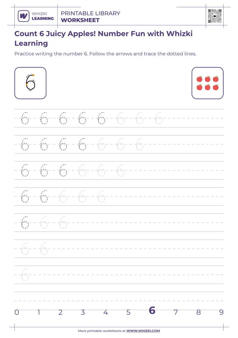 Count 6 Juicy Apples! Number Fun with Whizki Learning