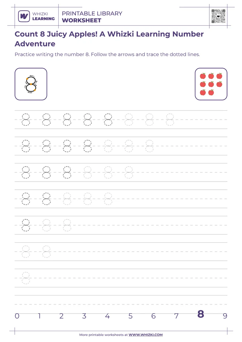 Count 8 Juicy Apples! A Whizki Learning Number Adventure