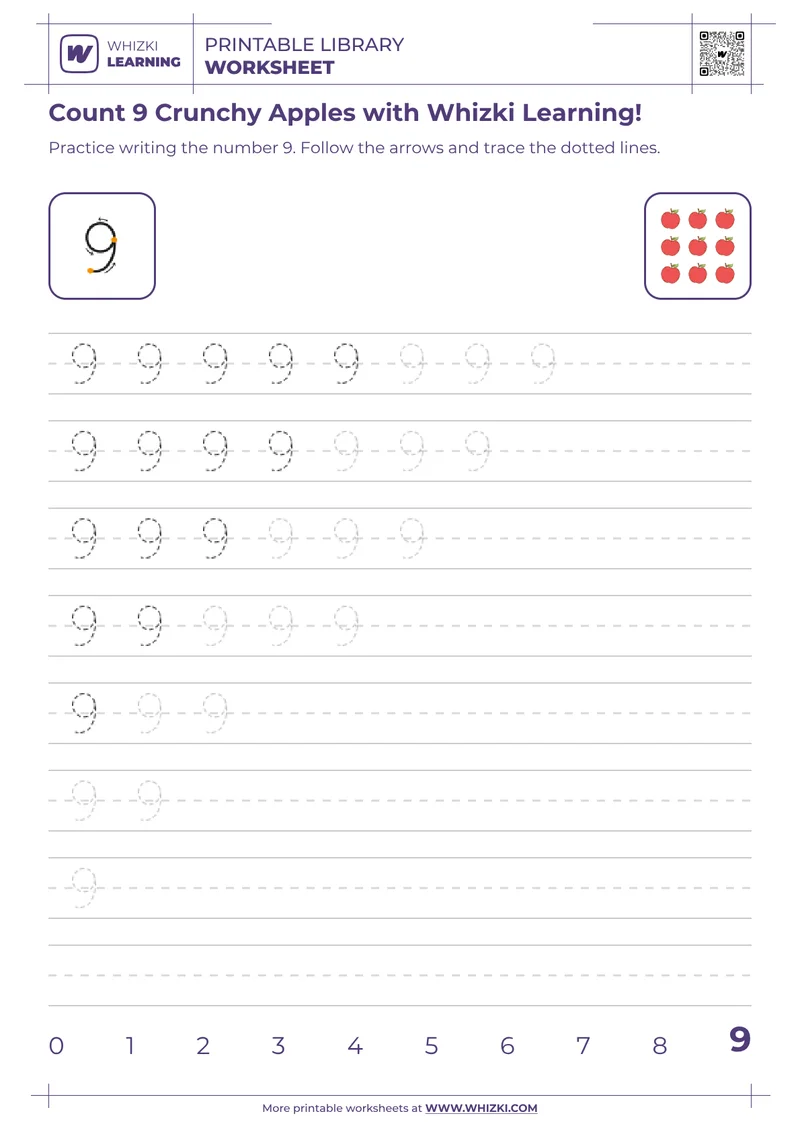 Count 9 Crunchy Apples with Whizki Learning!
