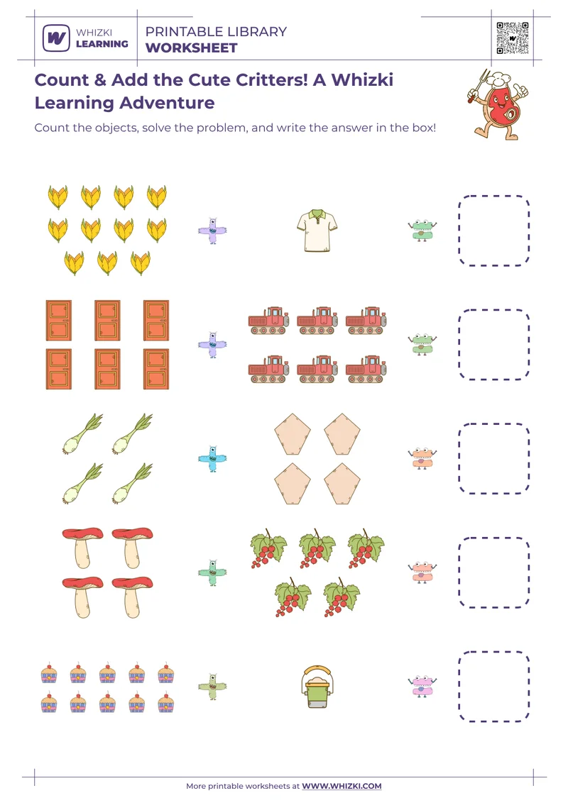 Count & Add the Cute Critters! A Whizki Learning Adventure