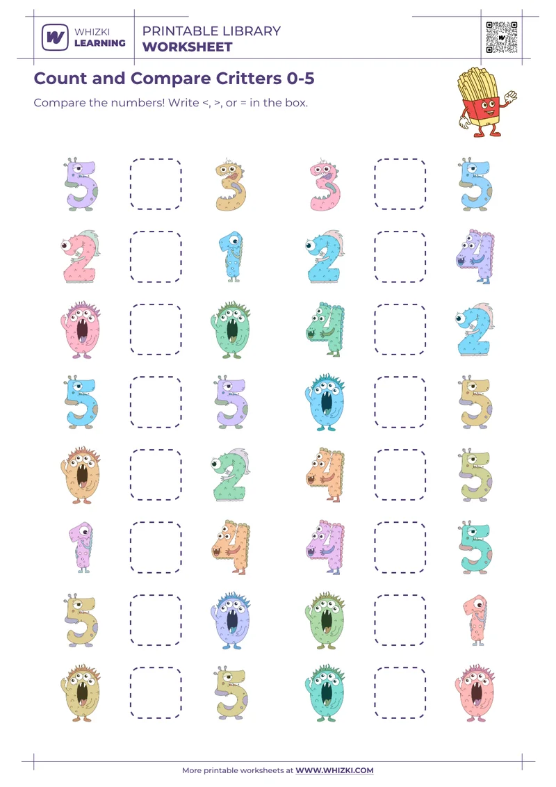 Count and Compare Critters 0-5