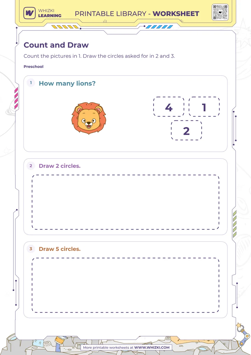 Count and Draw Circles Worksheet