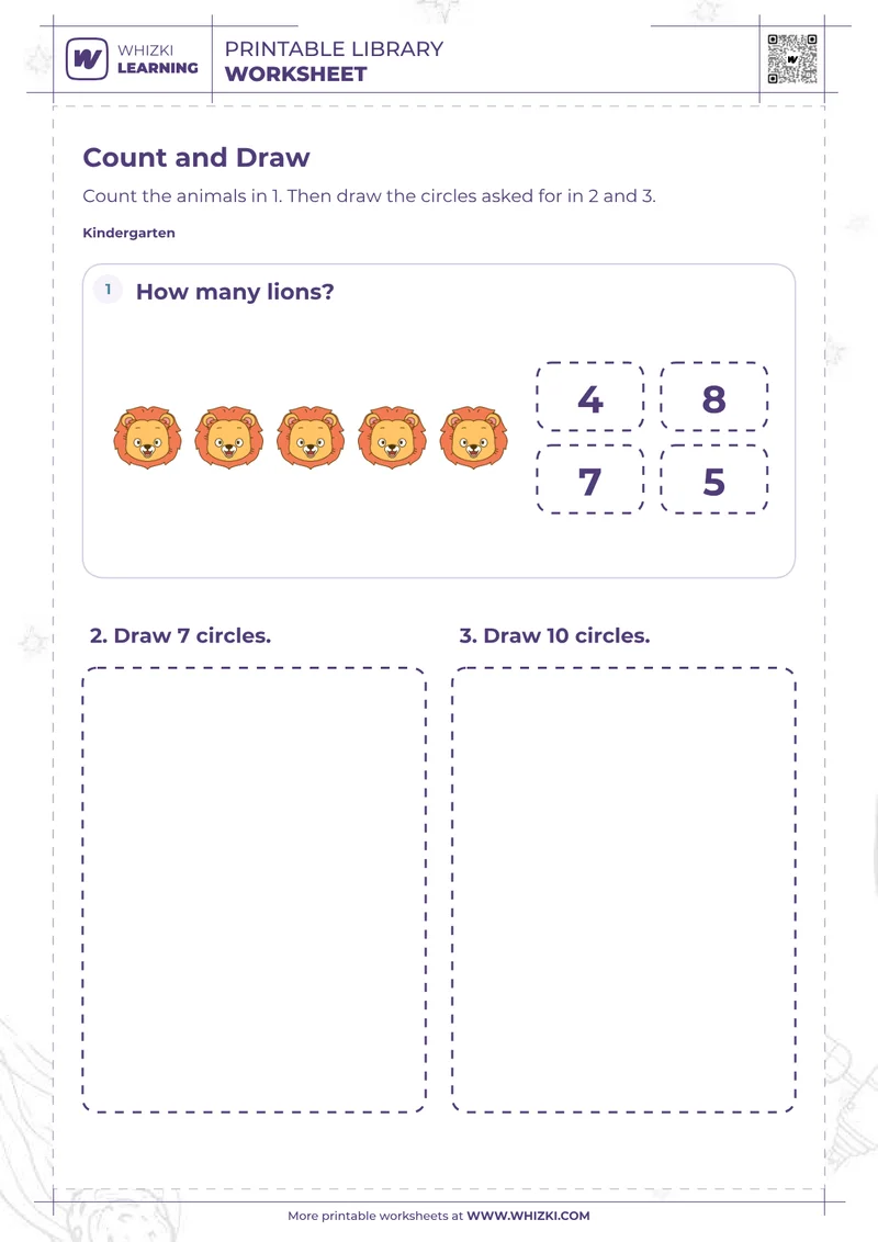 Count and Draw Circles Worksheet