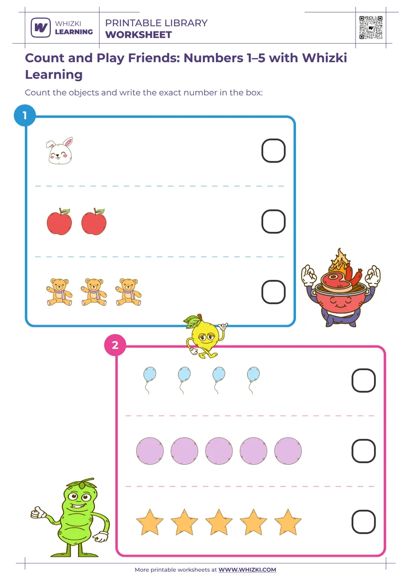 Count and Play Friends: Numbers 1–5 with Whizki Learning