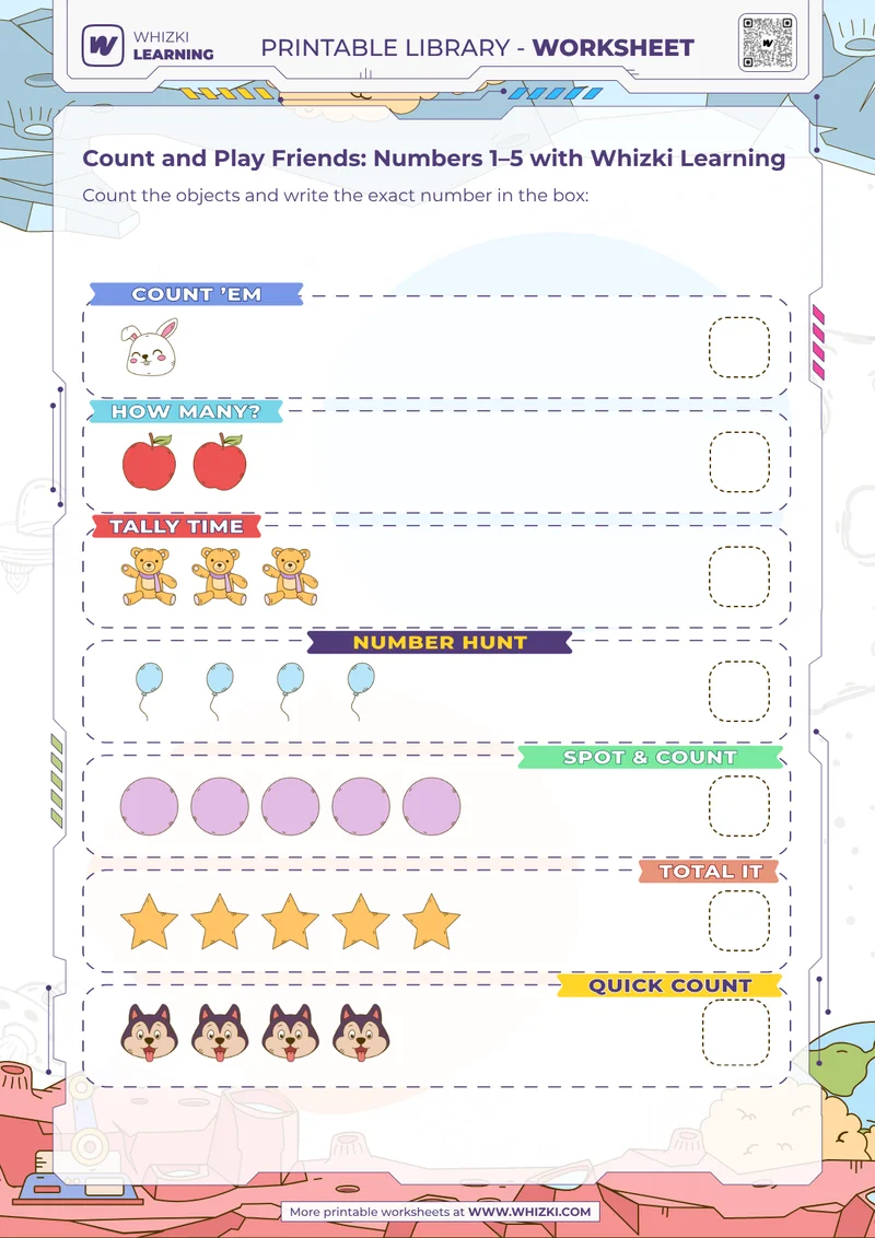 Count and Play Friends: Numbers 1–5 with Whizki Learning
