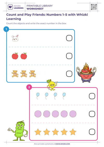 Count and Play Friends: Numbers 1–5 with Whizki Learning