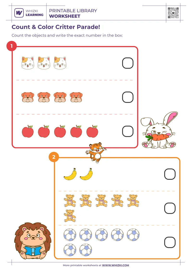 Count & Color Critter Parade!