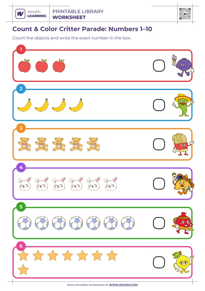 Count & Color Critter Parade: Numbers 1–10