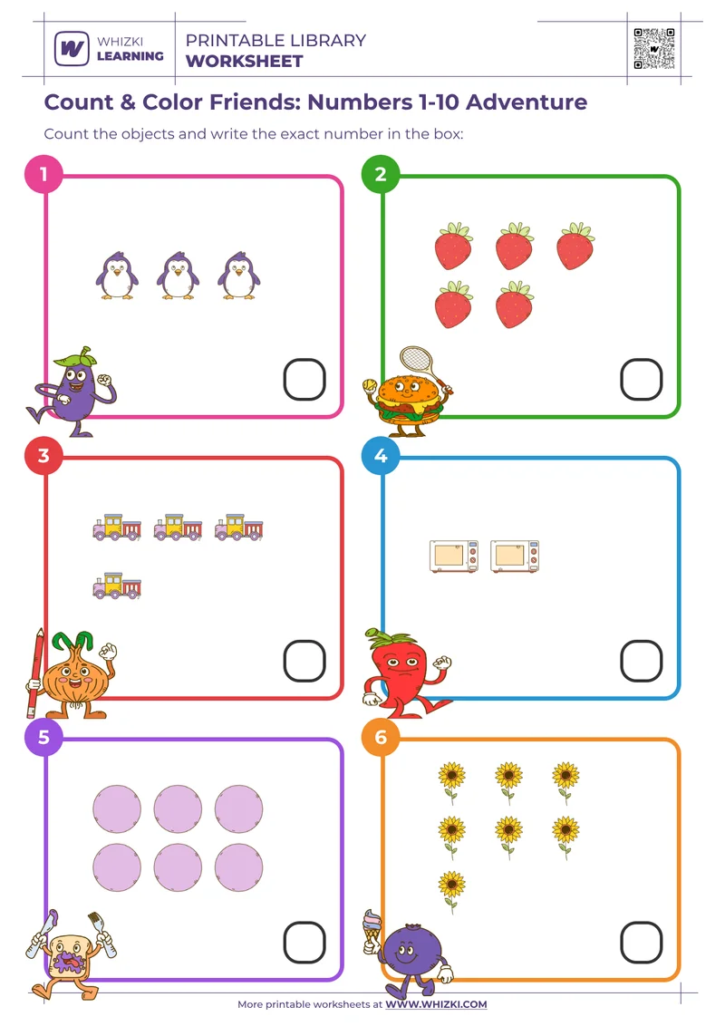 Count & Color Friends: Numbers 1-10 Adventure