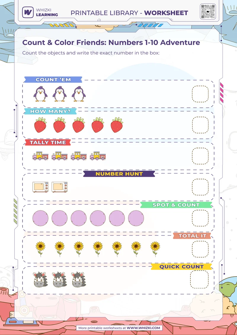 Count & Color Friends: Numbers 1-10 Adventure