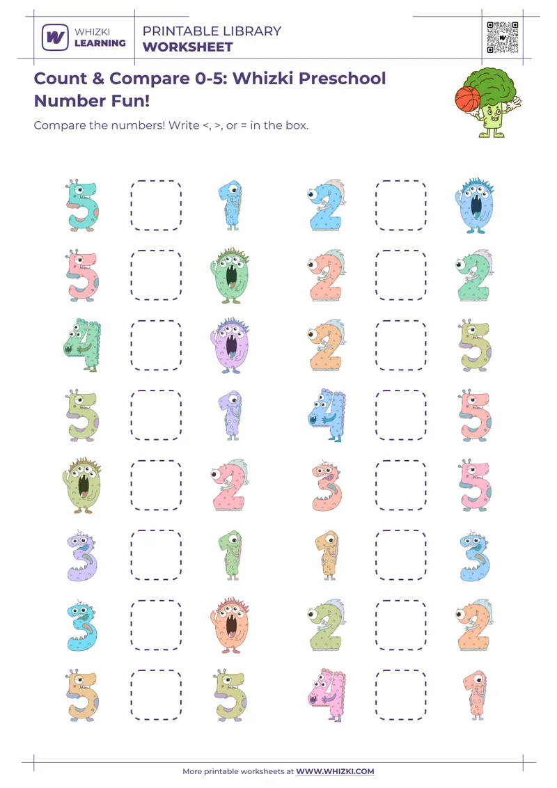 Count & Compare 0-5: Whizki Preschool Number Fun!