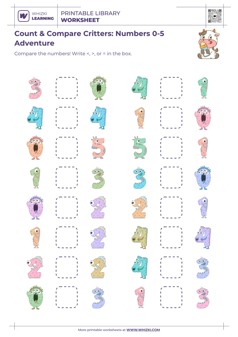 Count & Compare Critters: Numbers 0-5 Adventure