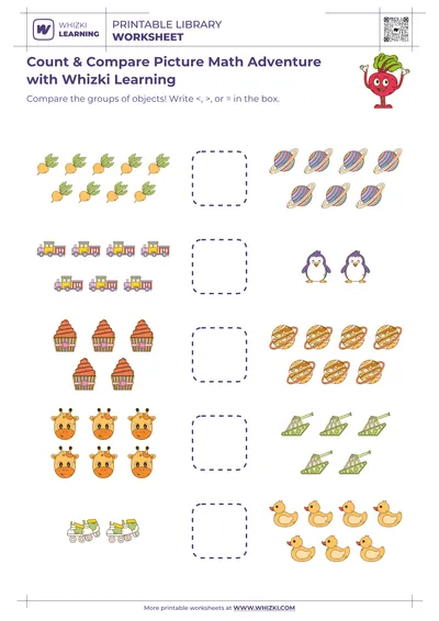 Count & Compare Picture Math Adventure with Whizki Learning